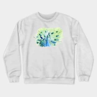 Watercolor Peacock Crewneck Sweatshirt